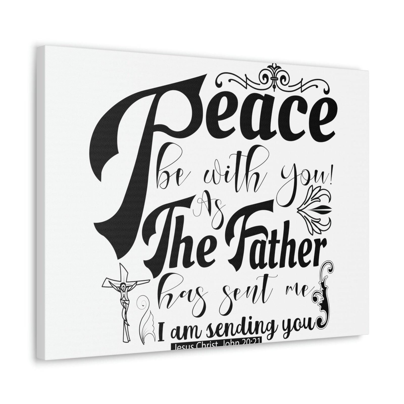 Scripture Walls Peace Be With John 20:21 Christian Wall Art Print Ready to Hang Unframed-Express Your Love Gifts