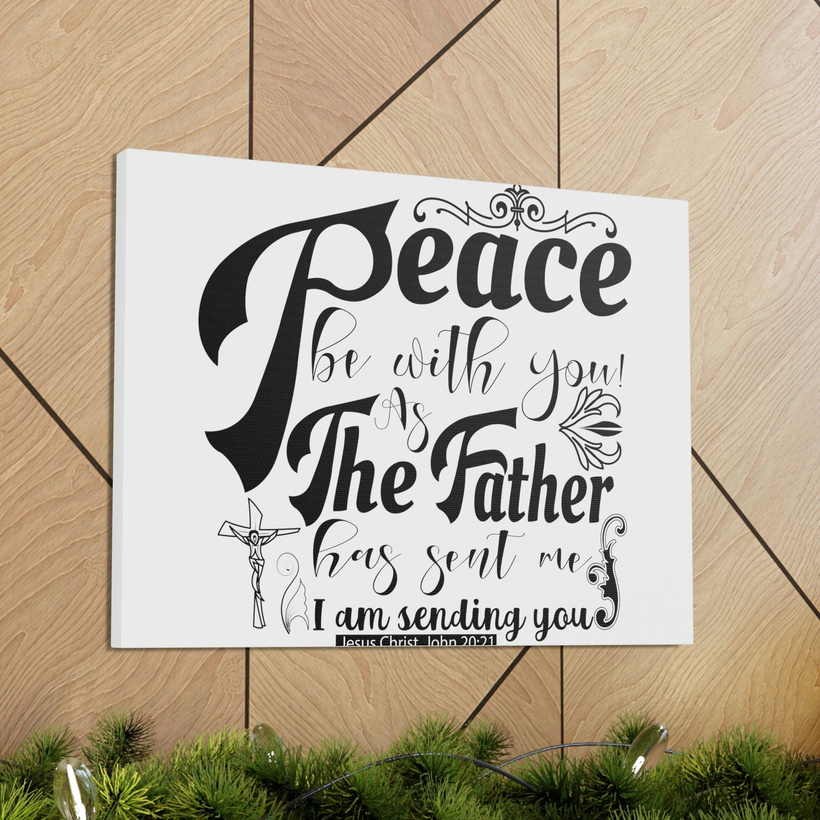 Scripture Walls Peace Be With John 20:21 Christian Wall Art Print Ready to Hang Unframed-Express Your Love Gifts