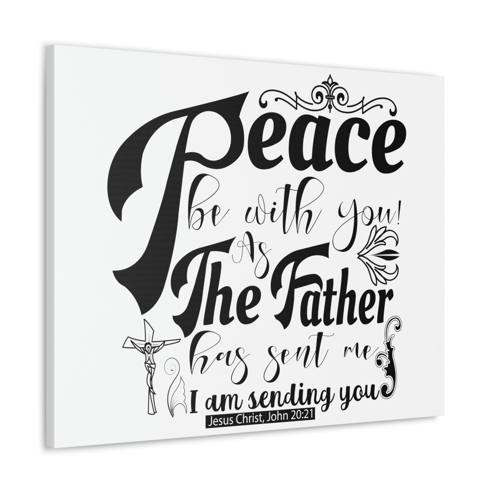 Scripture Walls Peace Be With John 20:21 Christian Wall Art Print Ready to Hang Unframed-Express Your Love Gifts