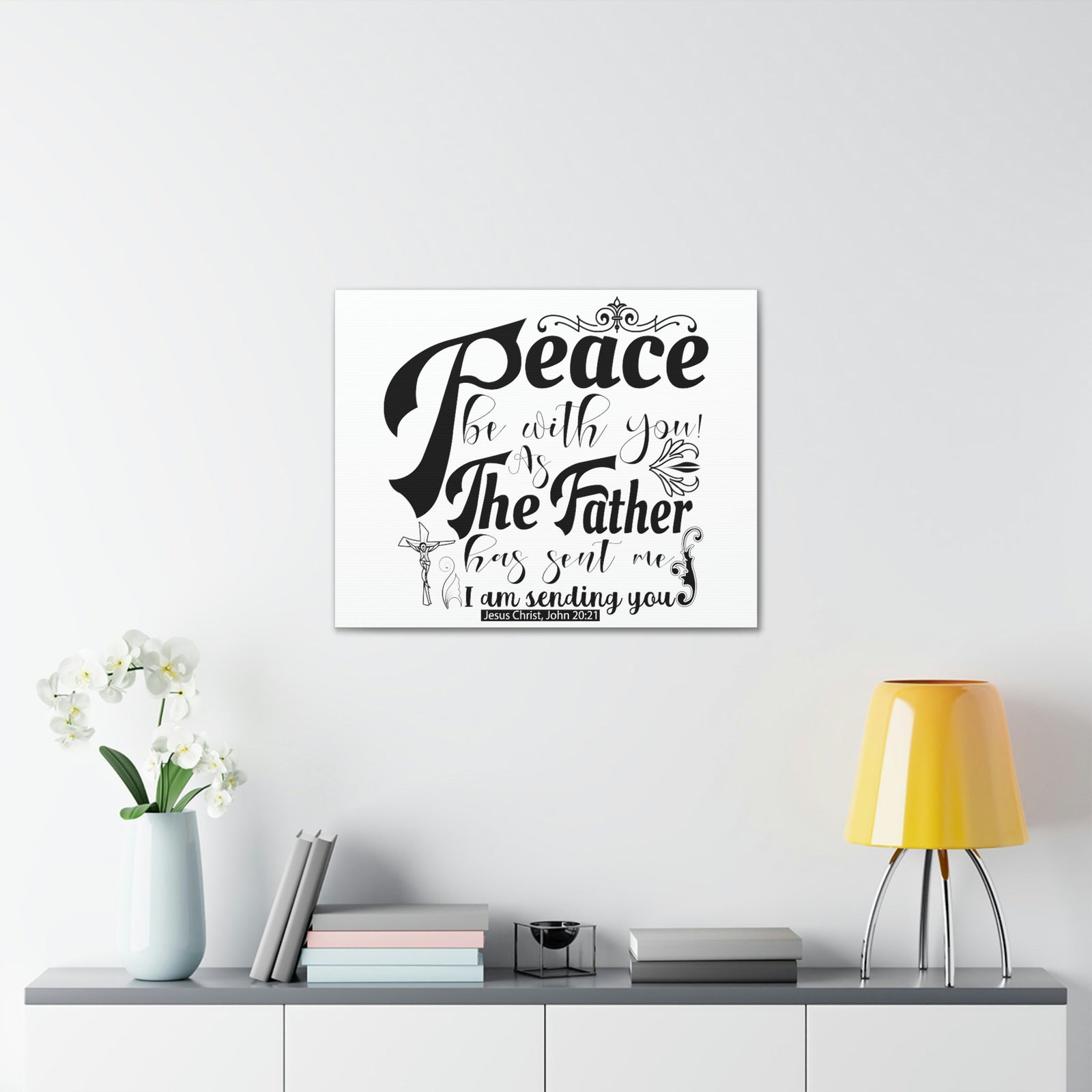 Scripture Walls Peace Be With John 20:21 Christian Wall Art Print Ready to Hang Unframed-Express Your Love Gifts