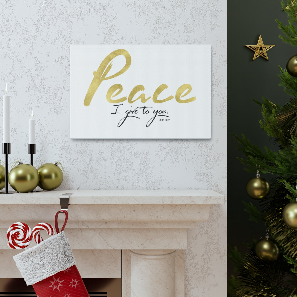 Scripture Walls Peace I Give To You John 14:27 Bible Verse Canvas Christian Wall Art Ready to Hang Unframed-Express Your Love Gifts