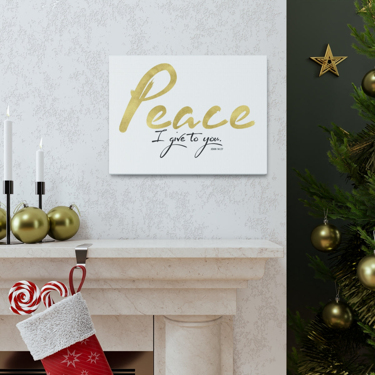 Scripture Walls Peace I Give To You John 14:27 Bible Verse Canvas Christian Wall Art Ready to Hang Unframed-Express Your Love Gifts