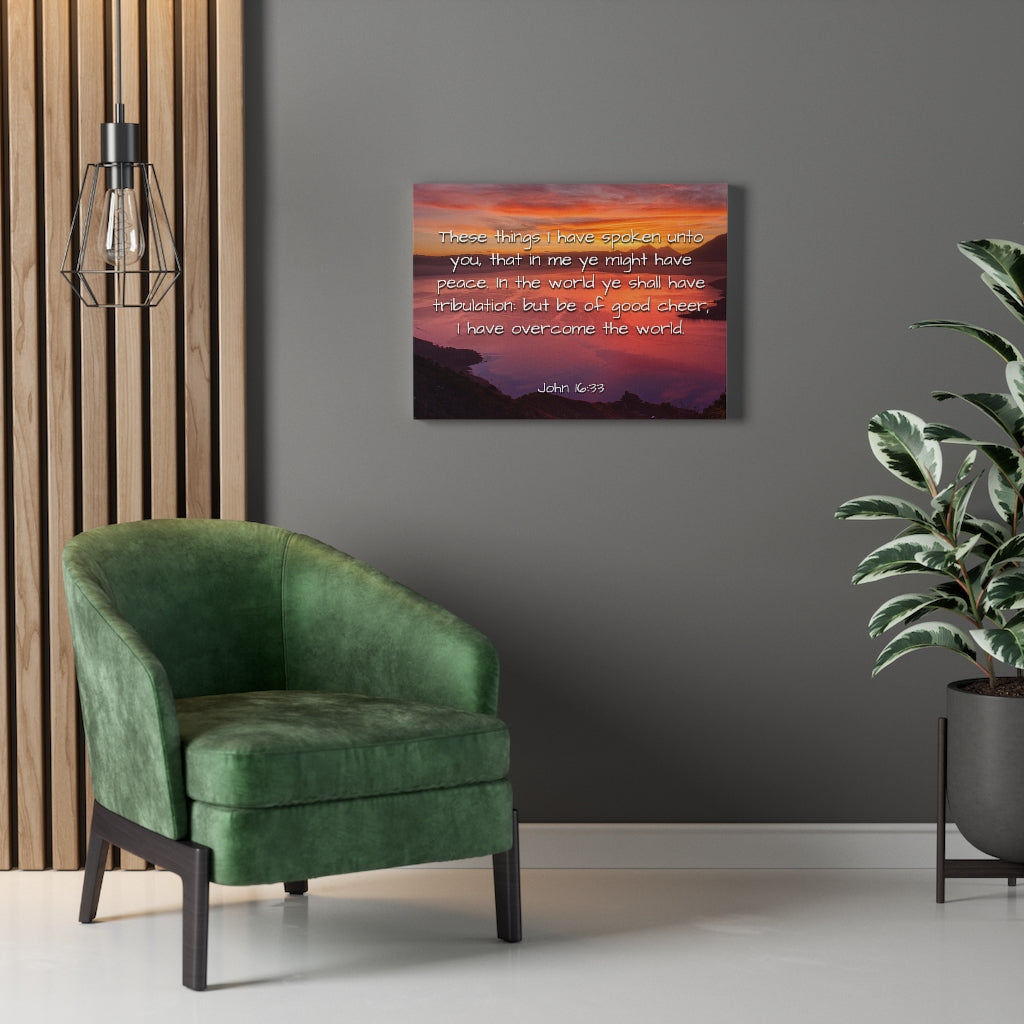 Scripture Walls Peace In The World John 16:33 Bible Verse Canvas Christian Wall Art Ready to Hang Unframed-Express Your Love Gifts