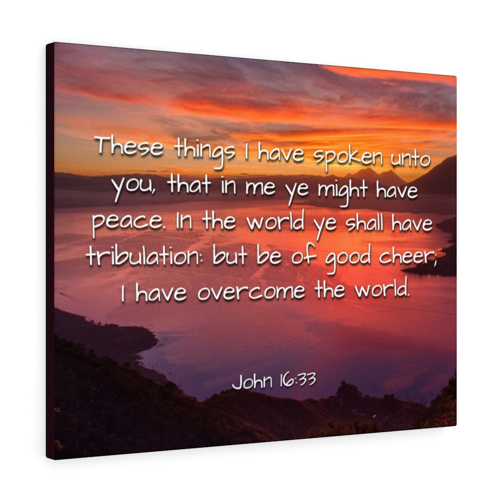 Scripture Walls Peace In The World John 16:33 Bible Verse Canvas Christian Wall Art Ready to Hang Unframed-Express Your Love Gifts