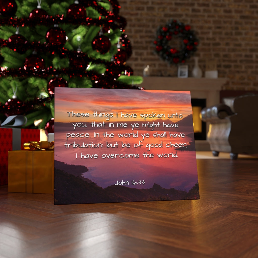 Scripture Walls Peace In The World John 16:33 Bible Verse Canvas Christian Wall Art Ready to Hang Unframed-Express Your Love Gifts
