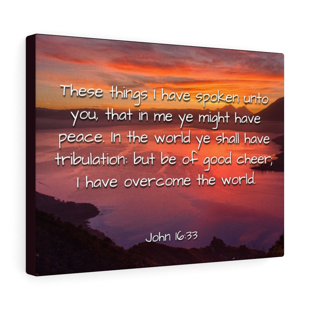 Scripture Walls Peace In The World John 16:33 Bible Verse Canvas Christian Wall Art Ready to Hang Unframed-Express Your Love Gifts