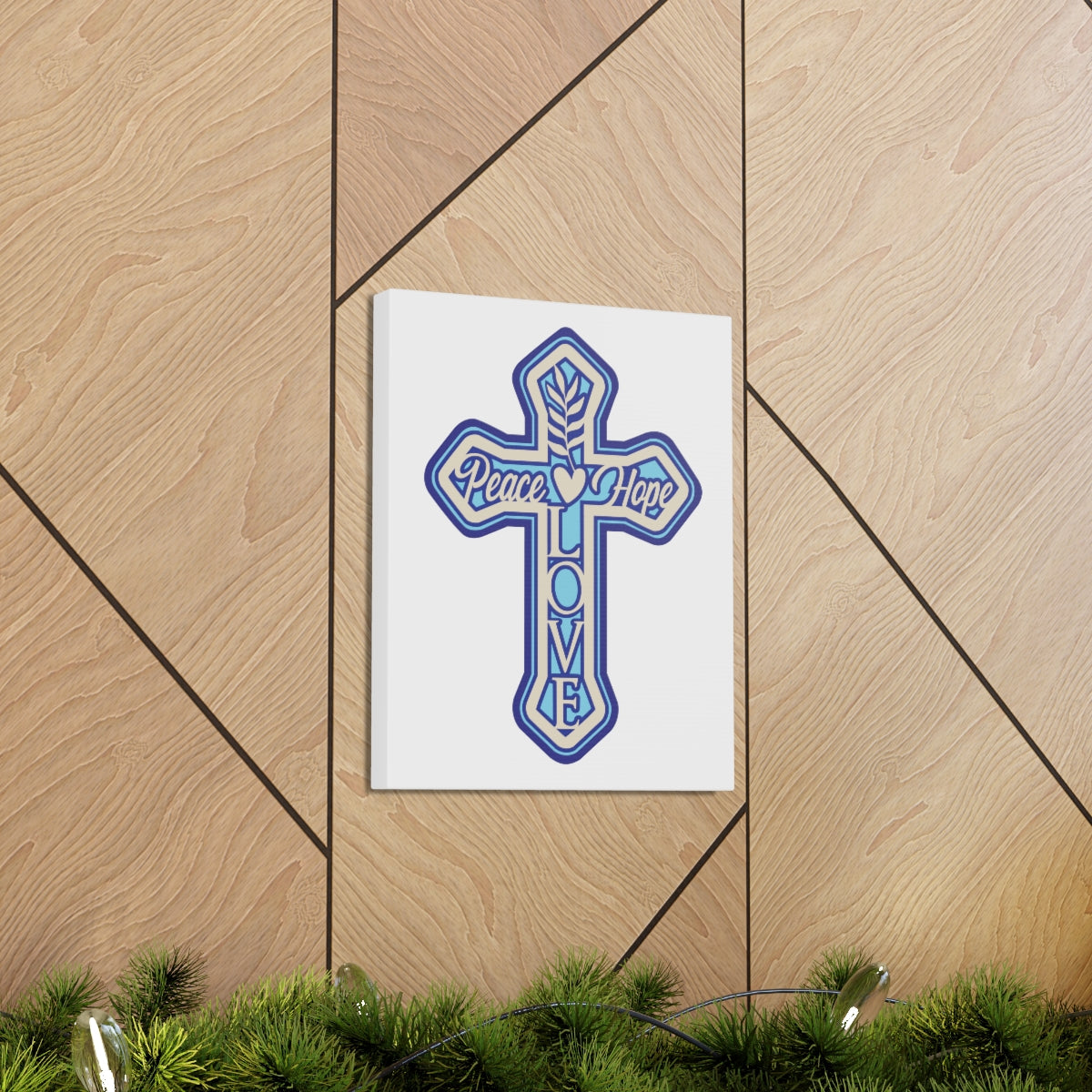 Scripture Walls Peace Love Hope Romans 5:1 Christian Wall Art Print Ready to Hang Unframed-Express Your Love Gifts