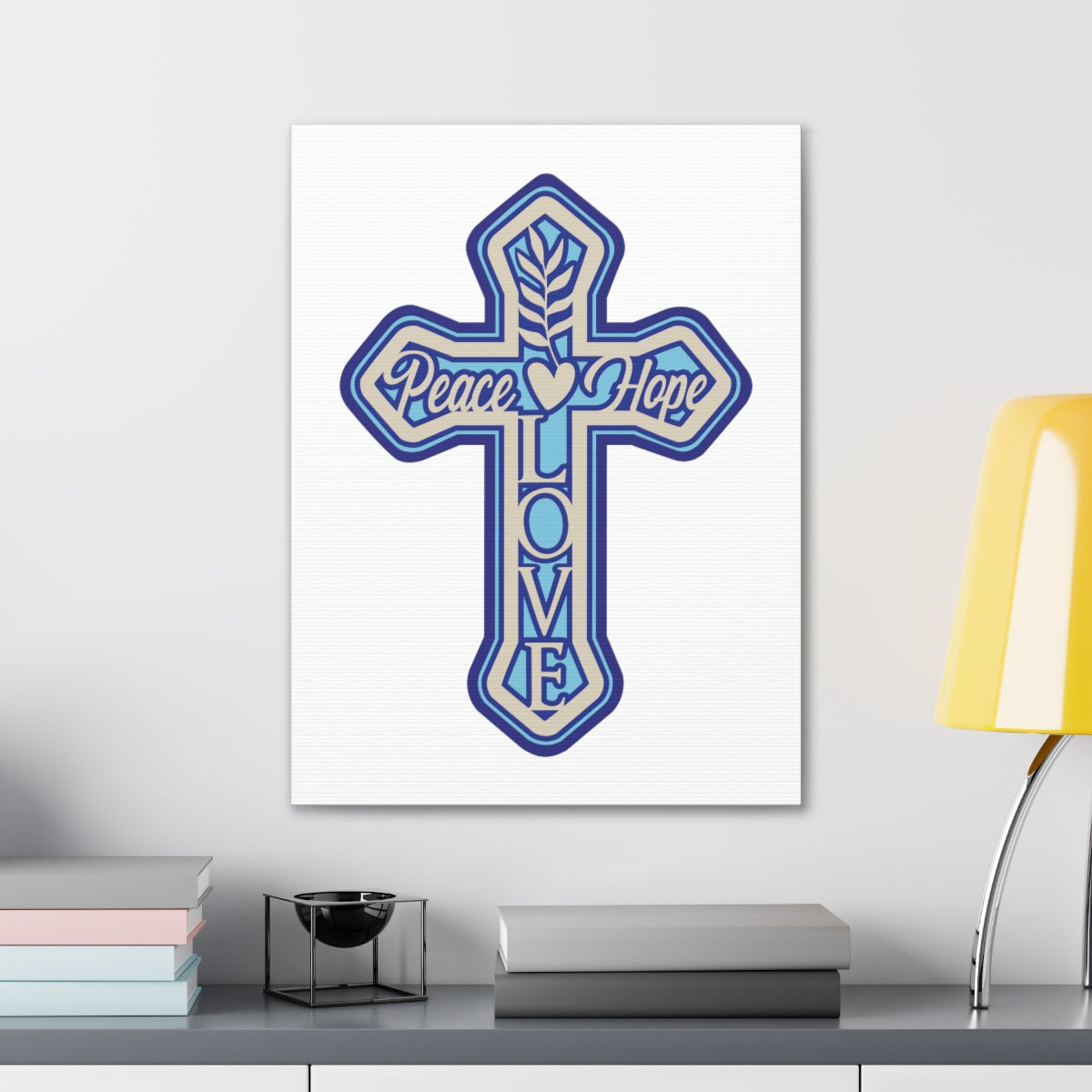 Scripture Walls Peace Love Hope Romans 5:1 Christian Wall Art Print Ready to Hang Unframed-Express Your Love Gifts