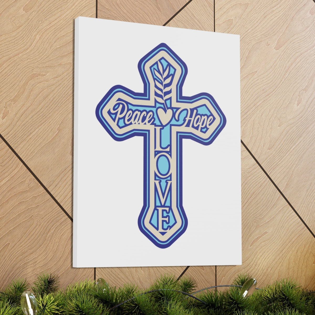 Scripture Walls Peace Love Hope Romans 5:1 Christian Wall Art Print Ready to Hang Unframed-Express Your Love Gifts