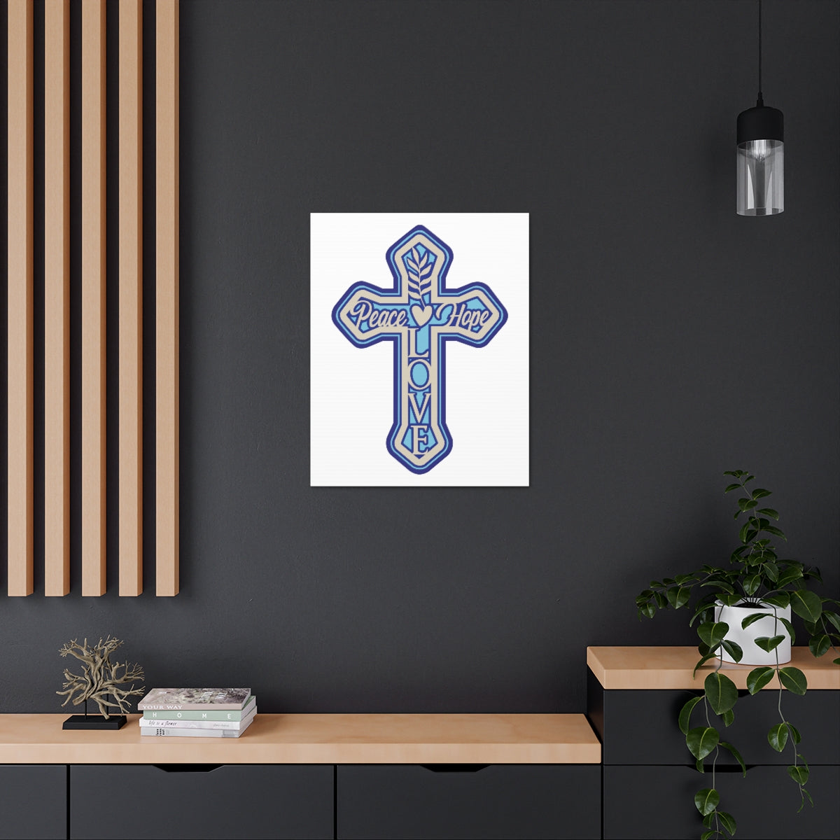 Scripture Walls Peace Love Hope Romans 5:1 Christian Wall Art Print Ready to Hang Unframed-Express Your Love Gifts