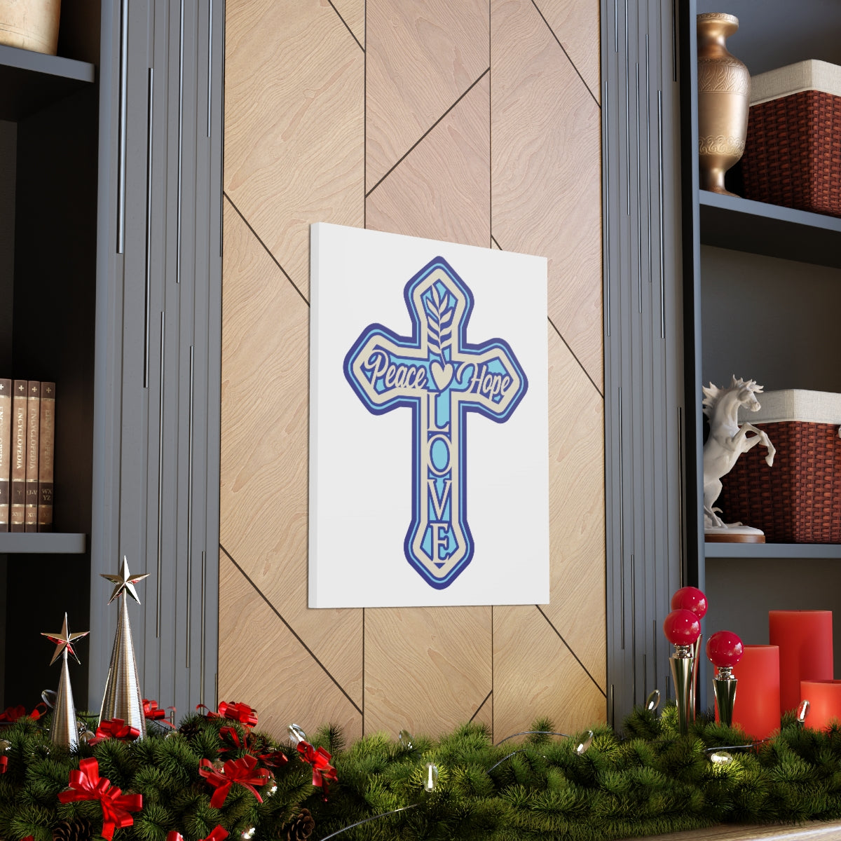 Scripture Walls Peace Love Hope Romans 5:1 Christian Wall Art Print Ready to Hang Unframed-Express Your Love Gifts