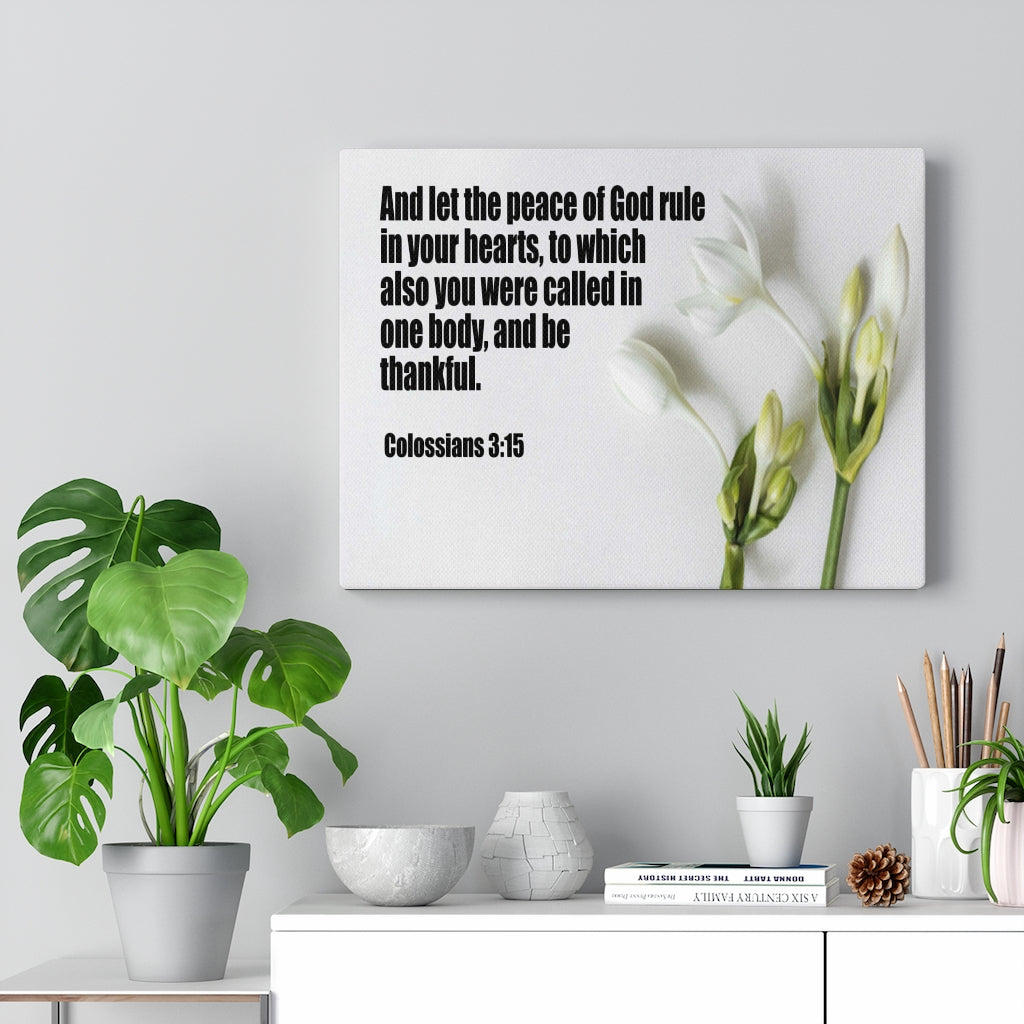 Scripture Walls Peace of God Colossians 3:15 Bible Verse Canvas Christian Wall Art Ready to Hang Unframed-Express Your Love Gifts
