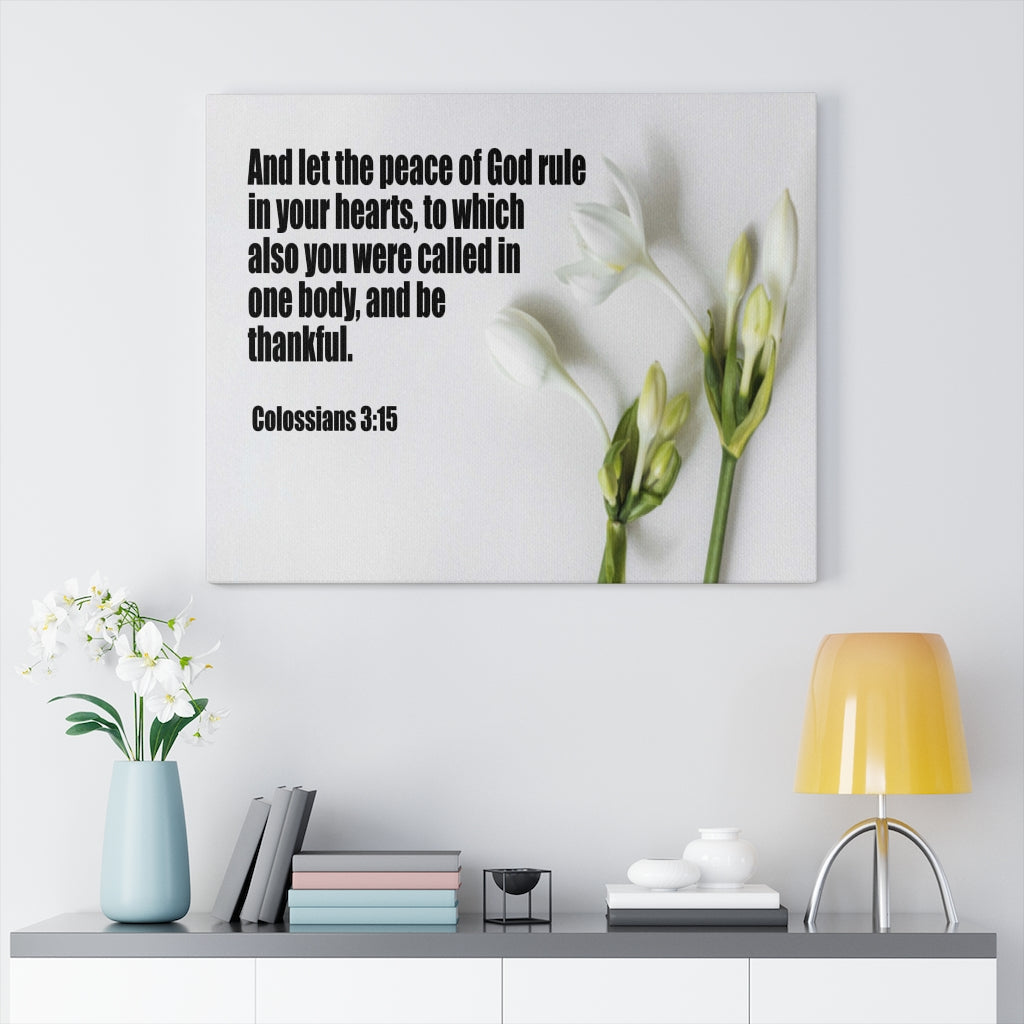 Scripture Walls Peace of God Colossians 3:15 Bible Verse Canvas Christian Wall Art Ready to Hang Unframed-Express Your Love Gifts