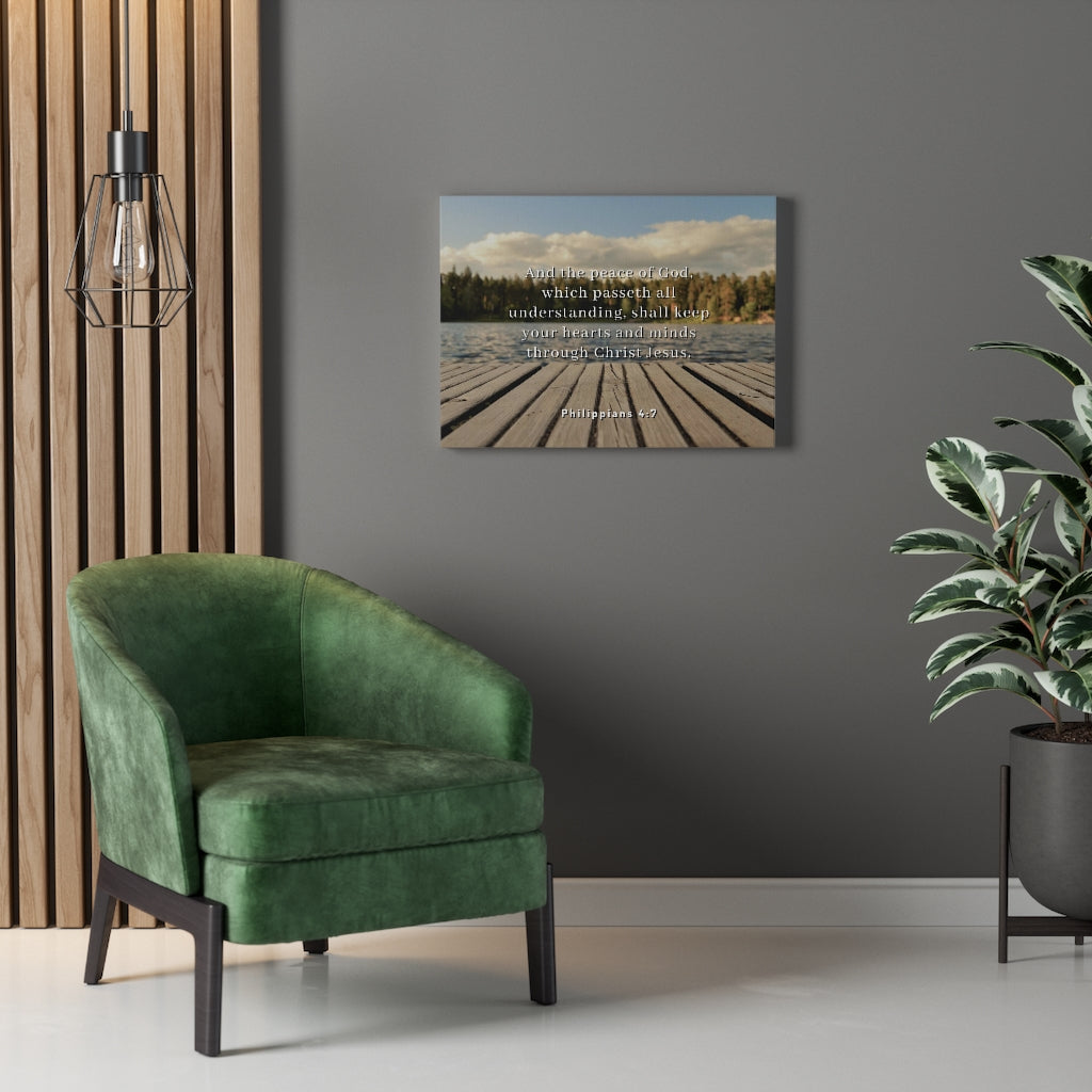 Scripture Walls Peace Of God Philippians 4:7 Bible Verse Canvas Christian Wall Art Ready to Hang Unframed-Express Your Love Gifts