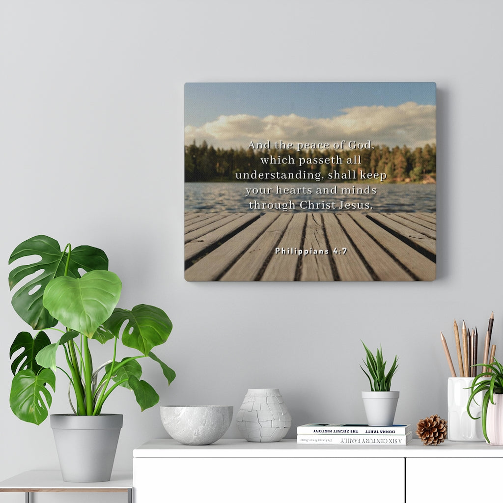 Scripture Walls Peace Of God Philippians 4:7 Bible Verse Canvas Christian Wall Art Ready to Hang Unframed-Express Your Love Gifts