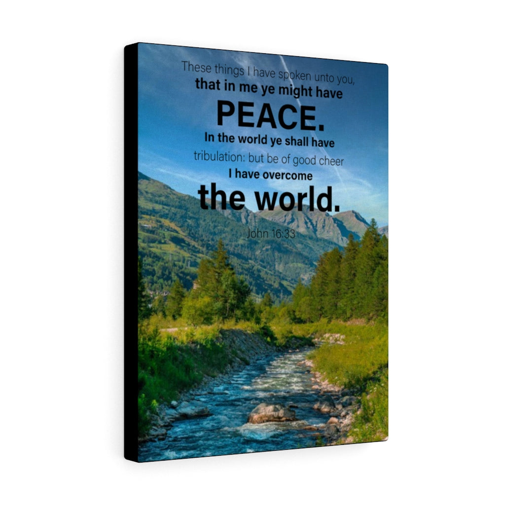 Scripture Walls Peace the World John 16:33 Bible Verse Canvas Christian Wall Art Ready to Hang Unframed-Express Your Love Gifts