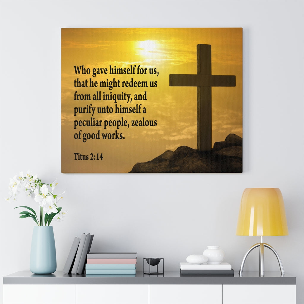 Scripture Walls Peculiar People Titus 2:14Bible Verse Canvas Christian Wall Art Ready to Hang Unframed-Express Your Love Gifts