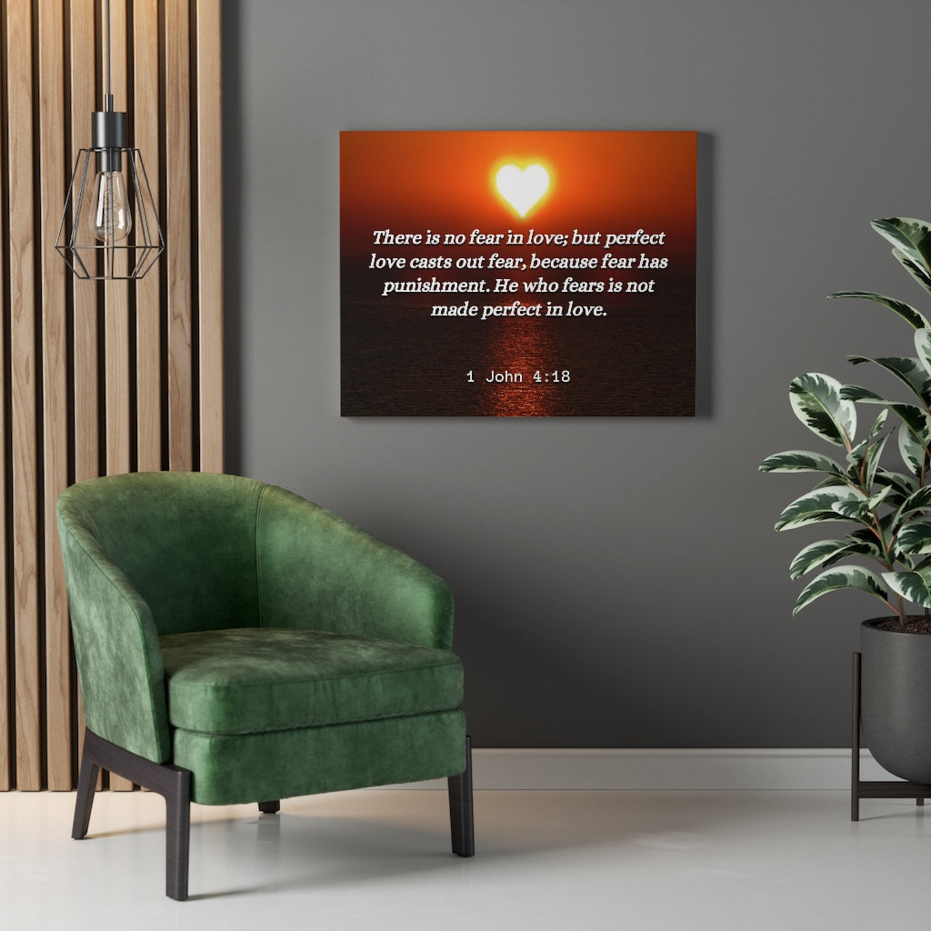 Scripture Walls Perfect In Love 1 John 4:18 Bible Verse Canvas Christian Wall Art Ready to Hang Unframed-Express Your Love Gifts