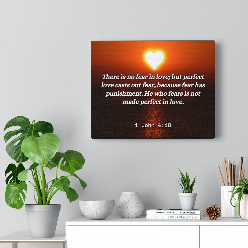 Scripture Walls Perfect In Love 1 John 4:18 Bible Verse Canvas Christian Wall Art Ready to Hang Unframed-Express Your Love Gifts