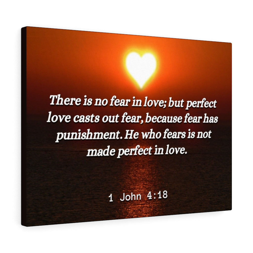 Scripture Walls Perfect In Love 1 John 4:18 Bible Verse Canvas Christian Wall Art Ready to Hang Unframed-Express Your Love Gifts