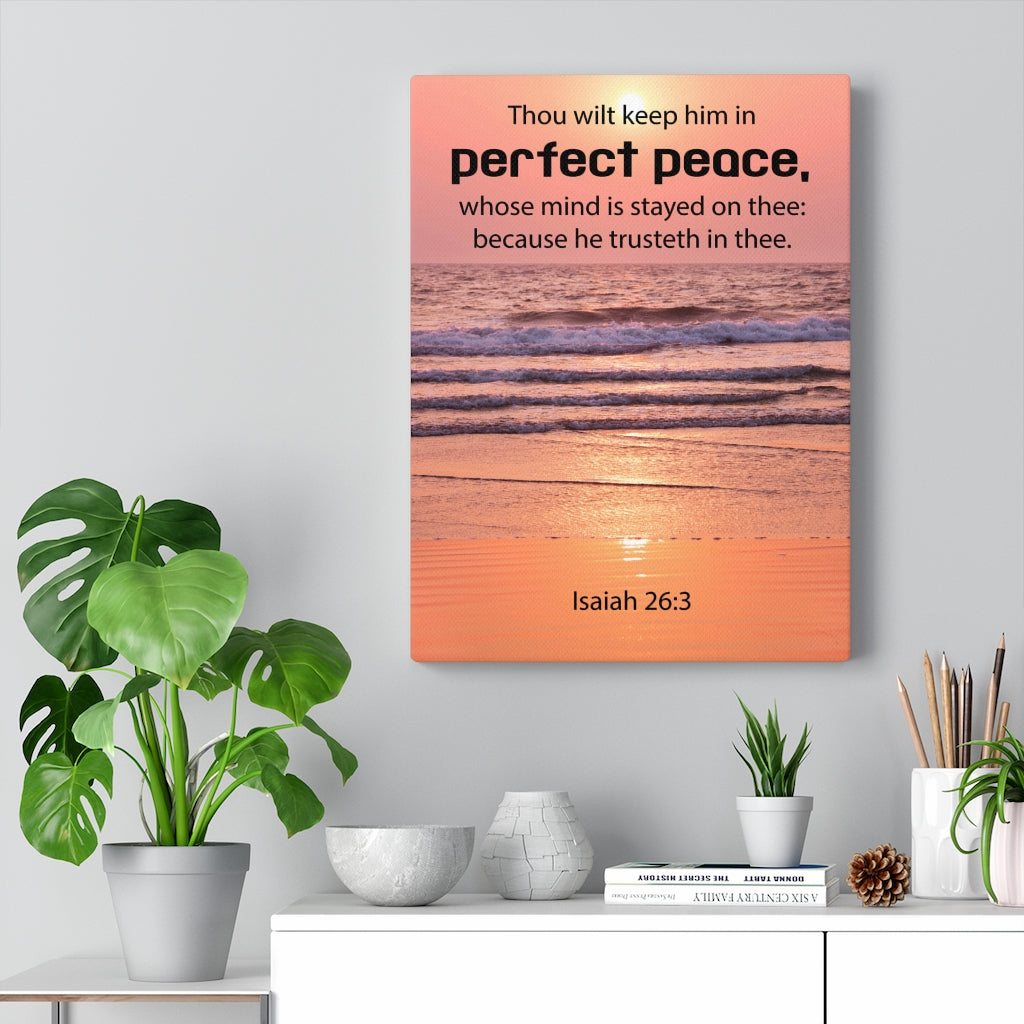 Scripture Walls Perfect Peace Isaiah 26:3 Christian Home Decor Bible Art Unframed-Express Your Love Gifts