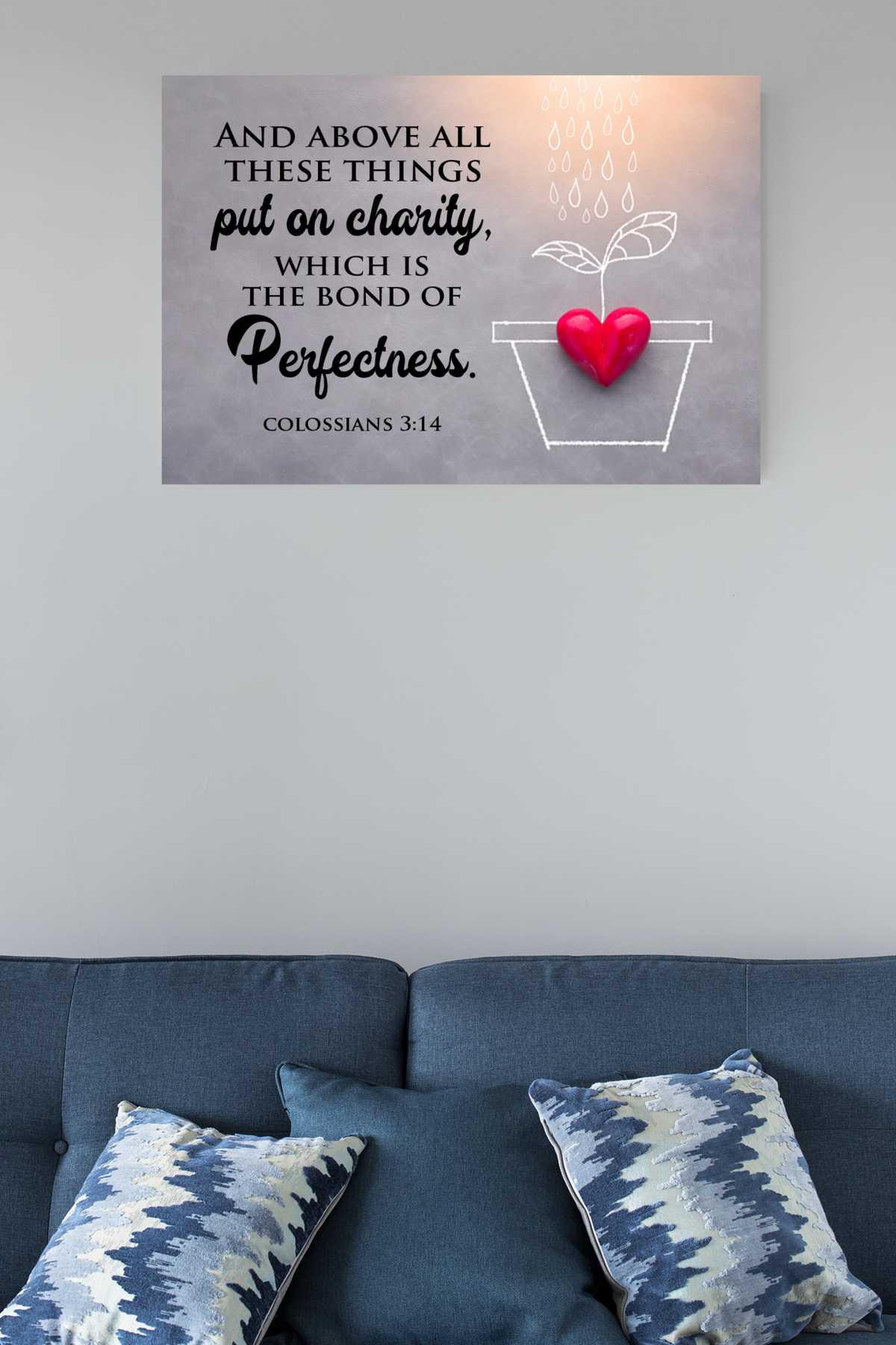 Scripture Walls Perfectness Colossians 3:14 Scripture Bible Verse Canvas Christian Wall Art Ready to Hang Unframed-Express Your Love Gifts