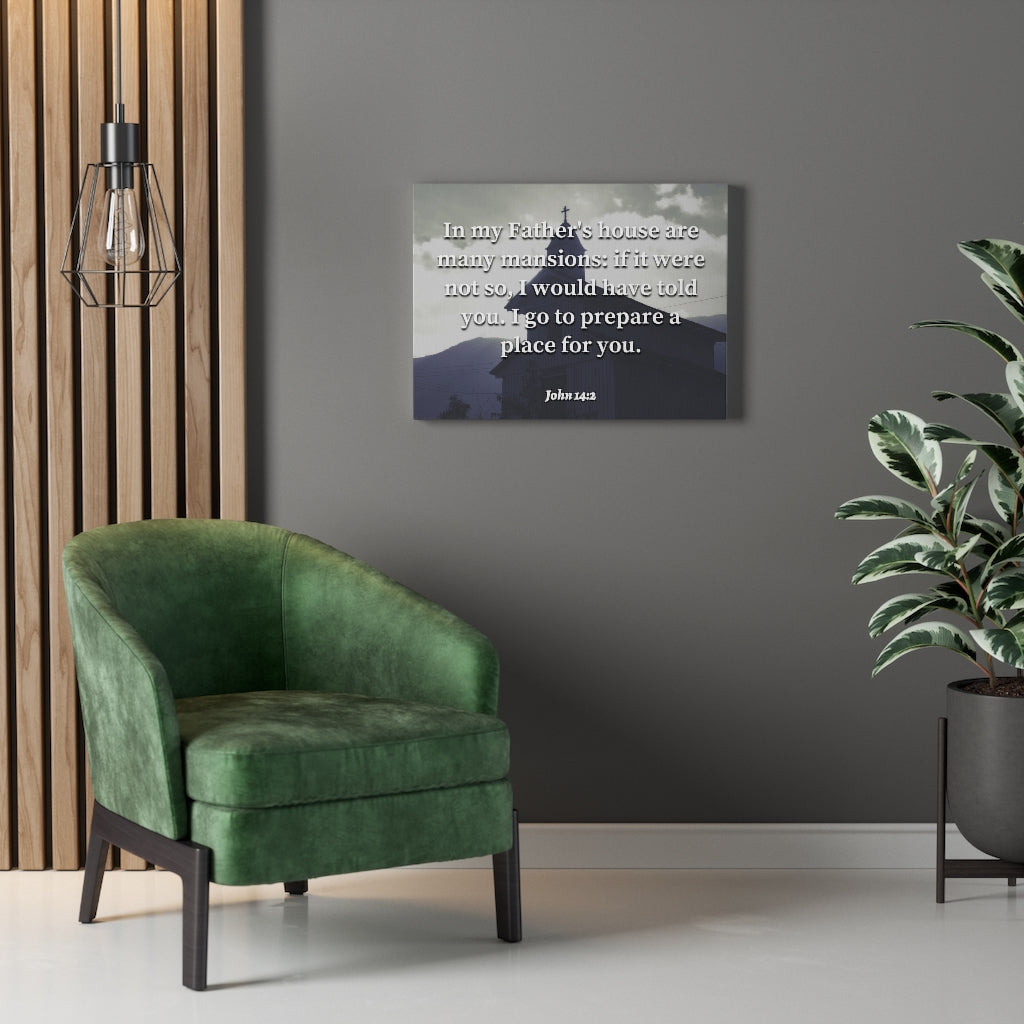 Scripture Walls Place For You John 14:2 Bible Verse Canvas Christian Wall Art Ready to Hang Unframed-Express Your Love Gifts