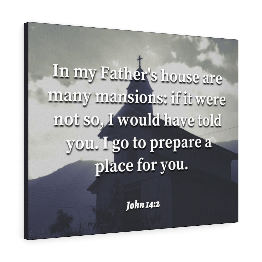 Scripture Walls Place For You John 14:2 Bible Verse Canvas Christian Wall Art Ready to Hang Unframed-Express Your Love Gifts