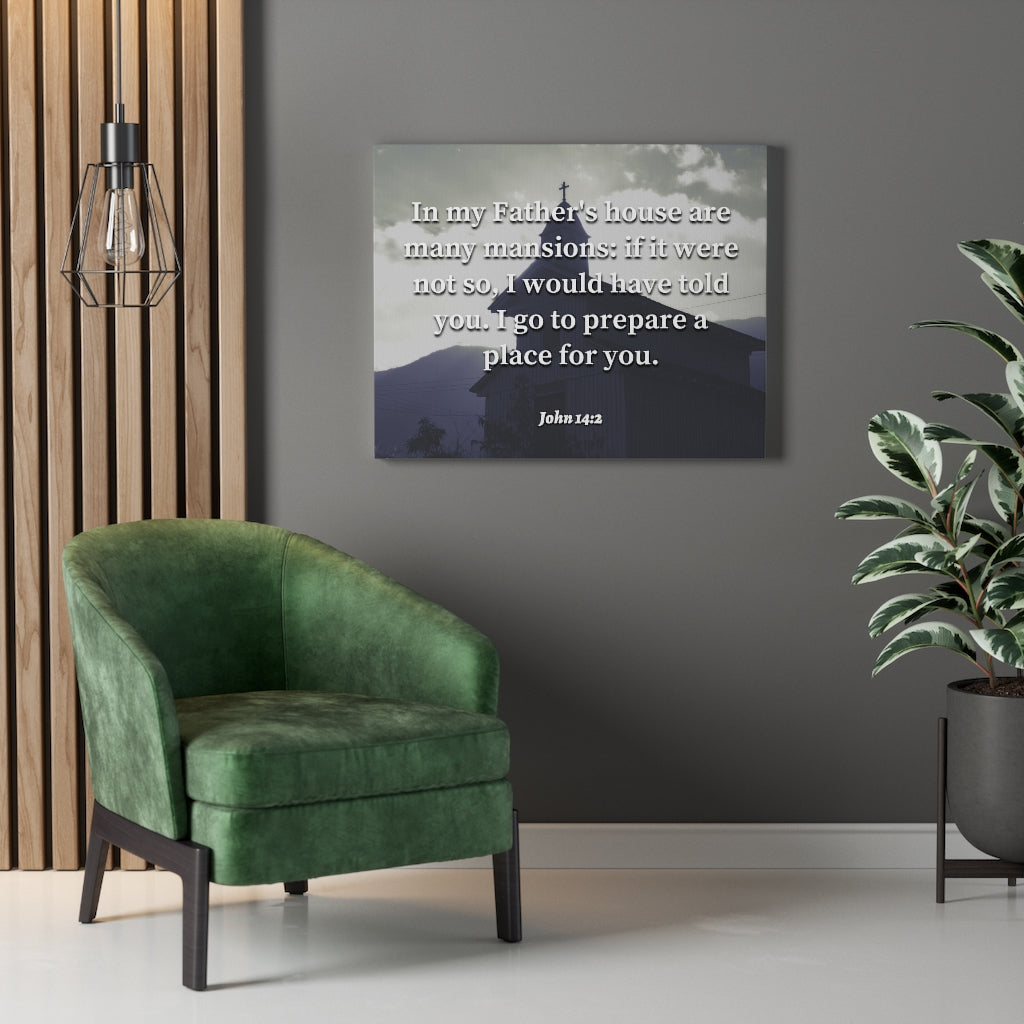 Scripture Walls Place For You John 14:2 Bible Verse Canvas Christian Wall Art Ready to Hang Unframed-Express Your Love Gifts