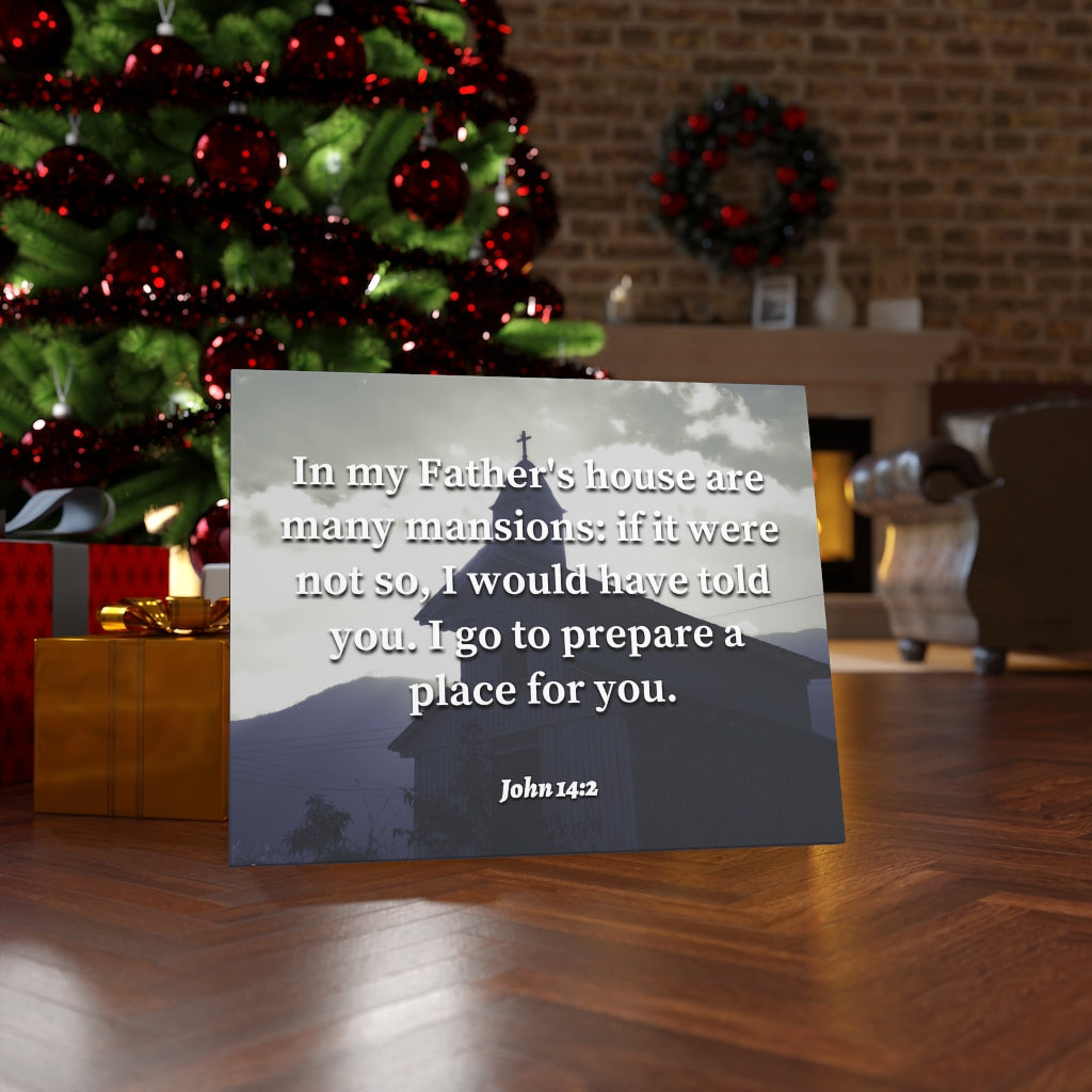 Scripture Walls Place For You John 14:2 Bible Verse Canvas Christian Wall Art Ready to Hang Unframed-Express Your Love Gifts