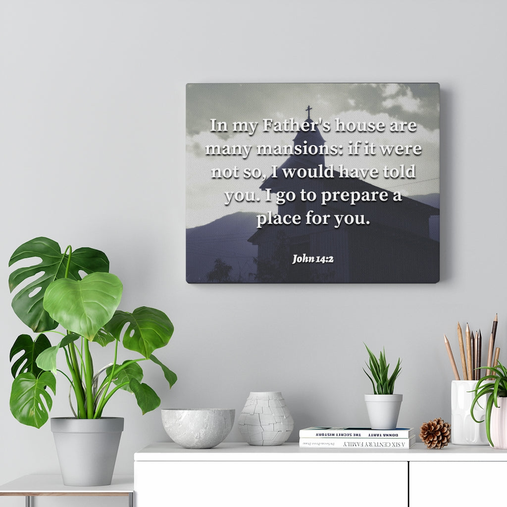 Scripture Walls Place For You John 14:2 Bible Verse Canvas Christian Wall Art Ready to Hang Unframed-Express Your Love Gifts