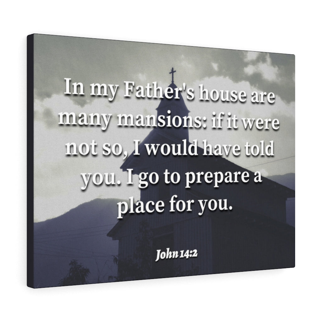 Scripture Walls Place For You John 14:2 Bible Verse Canvas Christian Wall Art Ready to Hang Unframed-Express Your Love Gifts