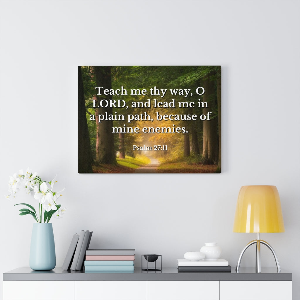 Scripture Walls Plain Path Psalm 27:11 Bible Verse Canvas Christian Wall Art Ready to Hang Unframed-Express Your Love Gifts