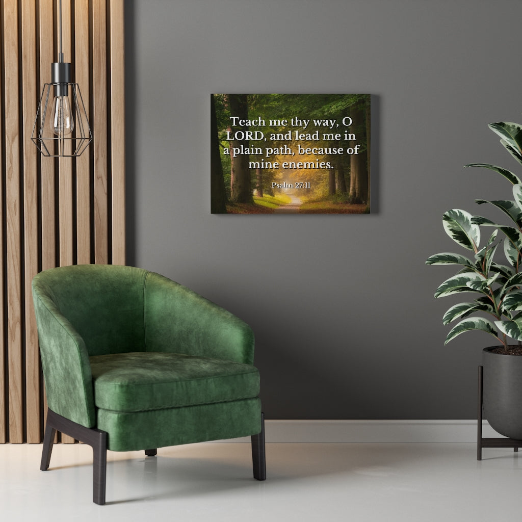 Scripture Walls Plain Path Psalm 27:11 Bible Verse Canvas Christian Wall Art Ready to Hang Unframed-Express Your Love Gifts