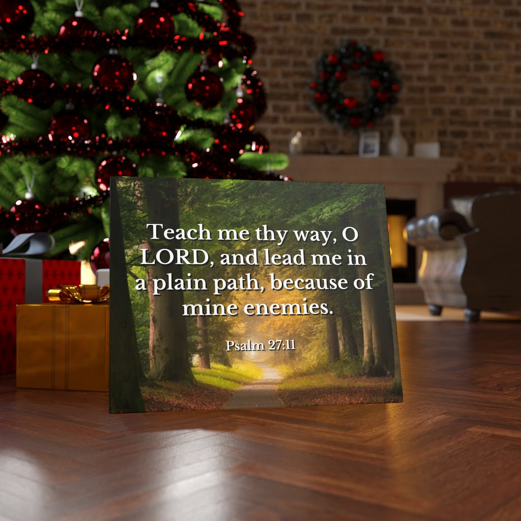 Scripture Walls Plain Path Psalm 27:11 Bible Verse Canvas Christian Wall Art Ready to Hang Unframed-Express Your Love Gifts