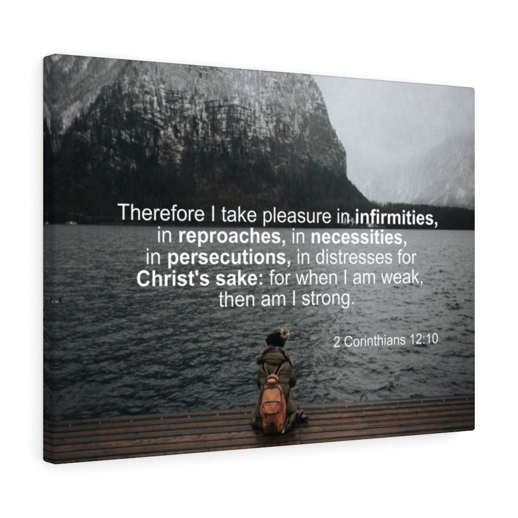 Scripture Walls Pleasure in Infirmities 2 Corinthians 12:10 Bible Verse Canvas Christian Wall Art Ready to Hang Unframed-Express Your Love Gifts