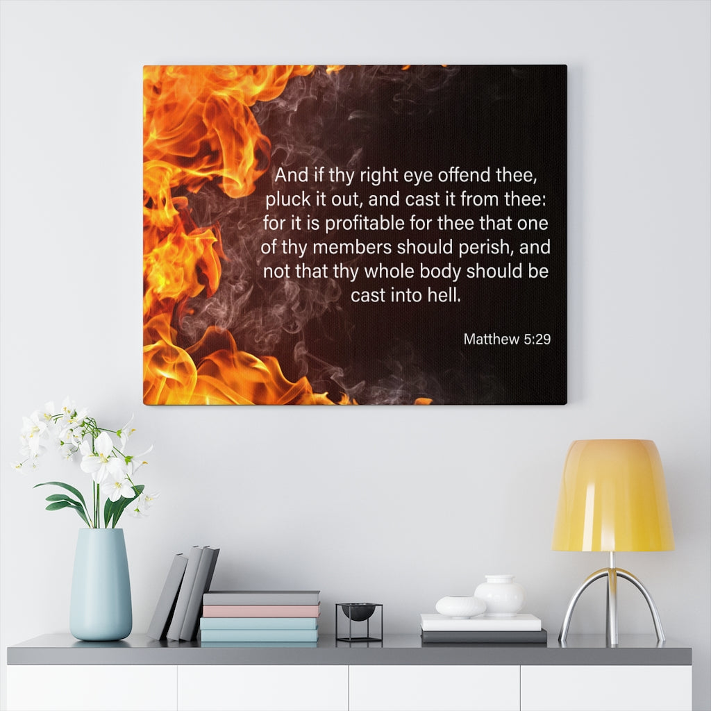 Scripture Walls Pluck the Right Eye Matthew 5:29 Bible Verse Canvas Christian Wall Art Ready to Hang Unframed-Express Your Love Gifts