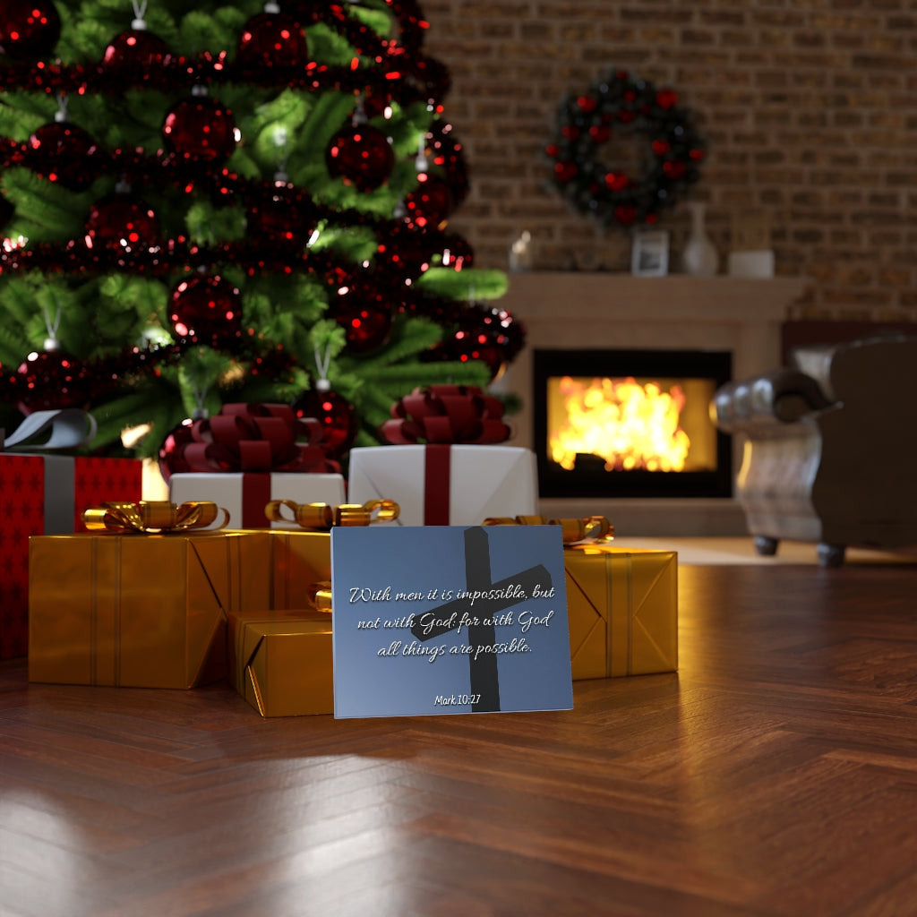 Scripture Walls Possible Mark 10:27 Bible Verse Canvas Christian Wall Art Ready to Hang Unframed-Express Your Love Gifts