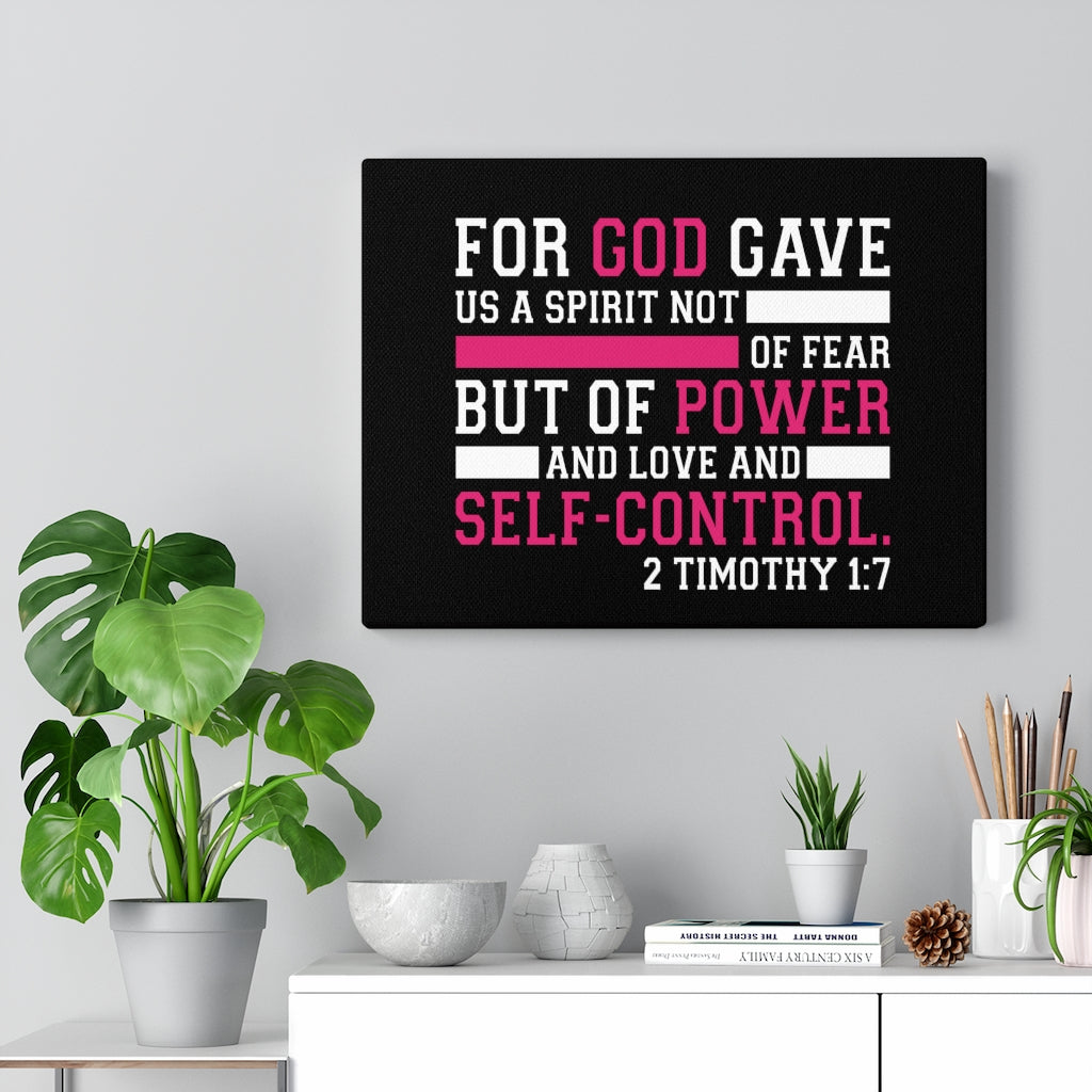 Scripture Walls Power And Love And Self Control 2 Timothy 1:7 Bible Verse Canvas Christian Wall Art Ready to Hang Unframed-Express Your Love Gifts