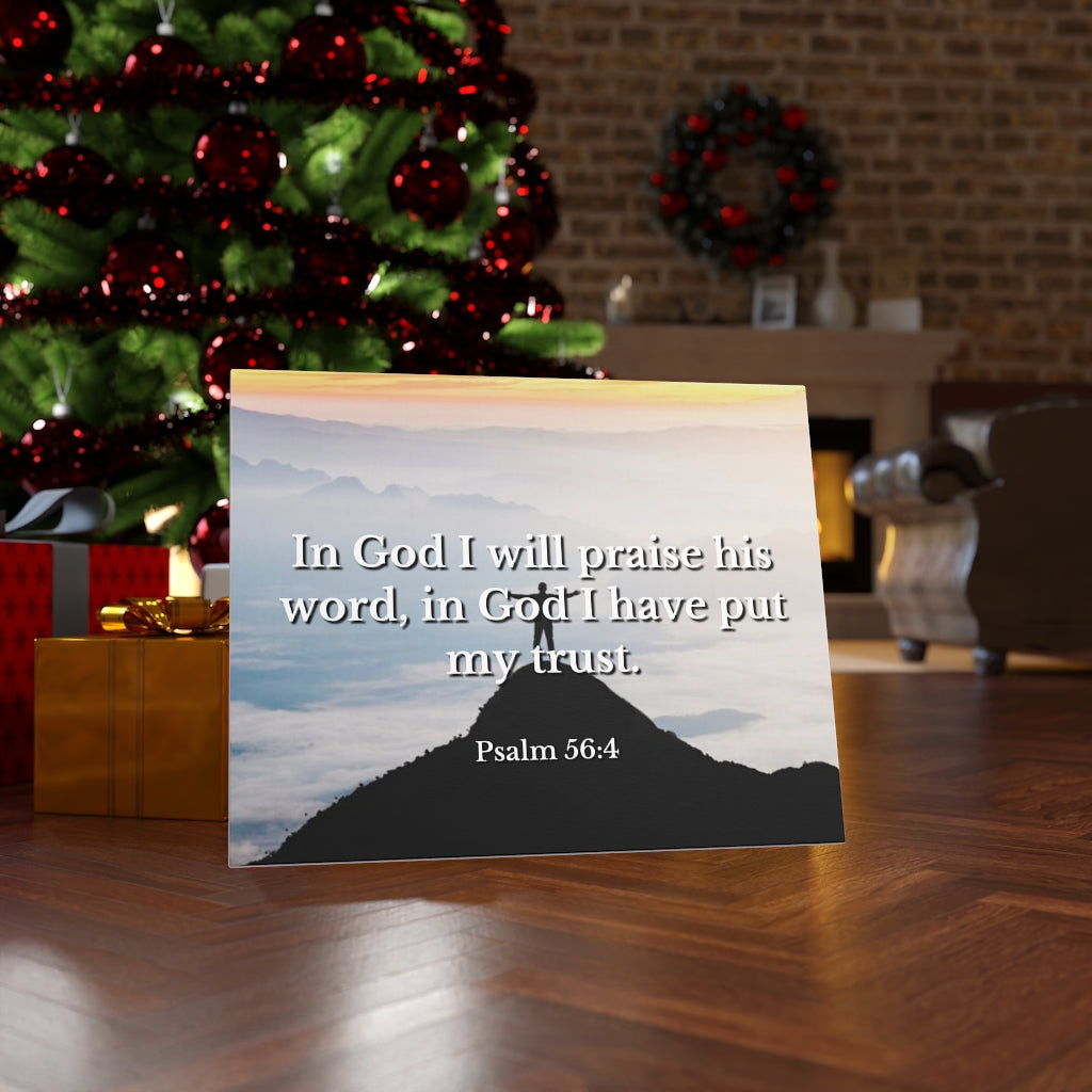 Scripture Walls Praise His Word Psalm 56:4 Bible Verse Canvas Christian Wall Art Ready to Hang Unframed-Express Your Love Gifts