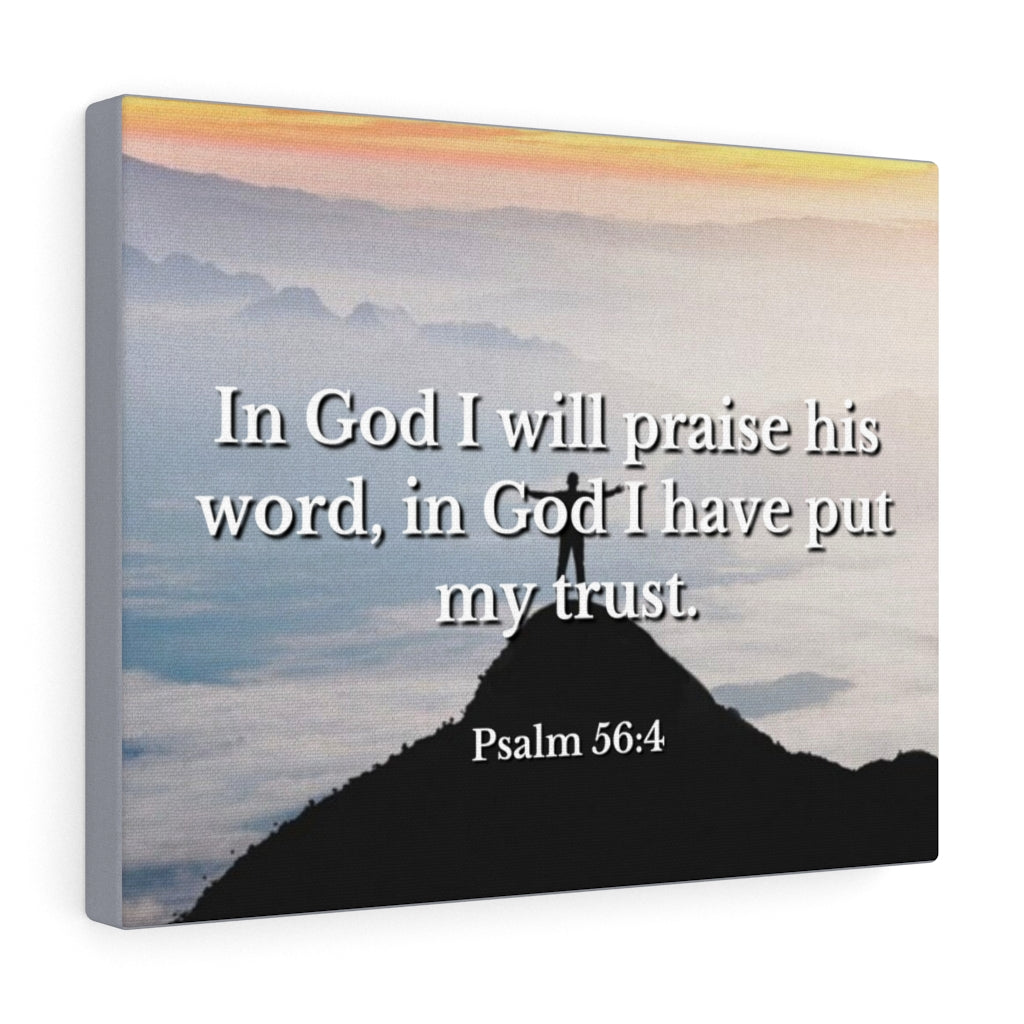Scripture Walls Praise His Word Psalm 56:4 Bible Verse Canvas Christian Wall Art Ready to Hang Unframed-Express Your Love Gifts