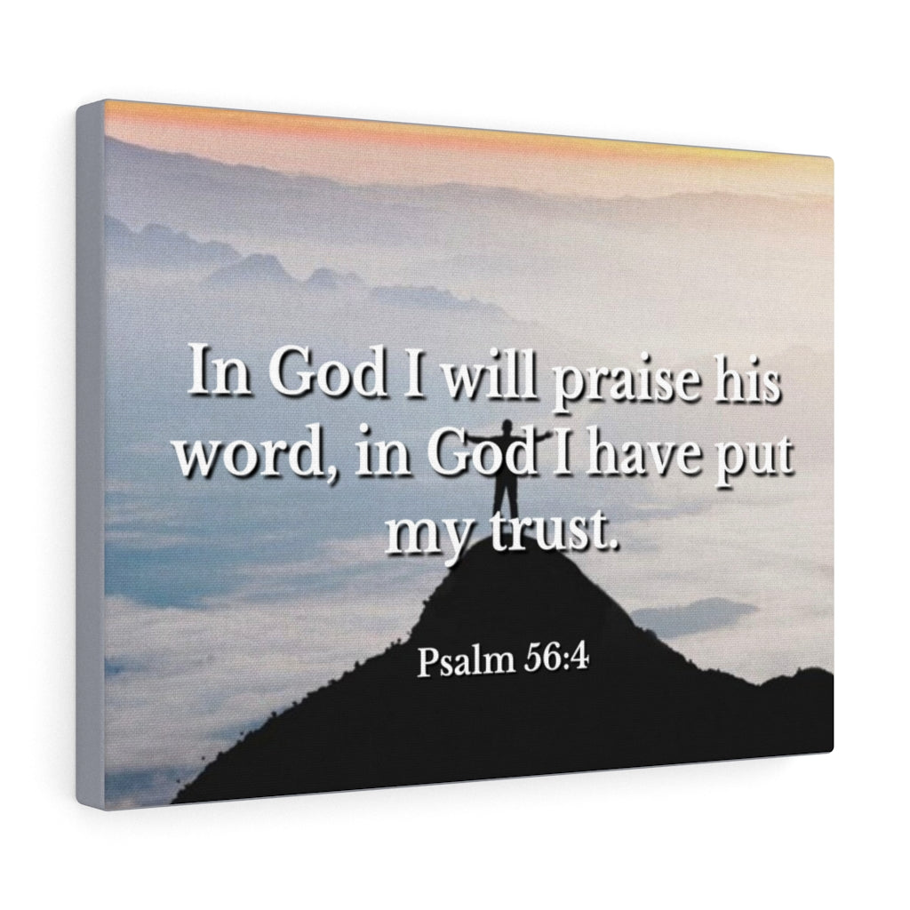 Scripture Walls Praise His Word Psalm 56:4 Bible Verse Canvas Christian Wall Art Ready to Hang Unframed-Express Your Love Gifts