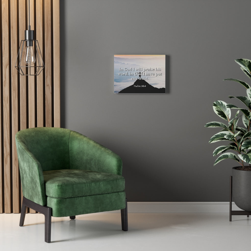 Scripture Walls Praise His Word Psalm 56:4 Bible Verse Canvas Christian Wall Art Ready to Hang Unframed-Express Your Love Gifts