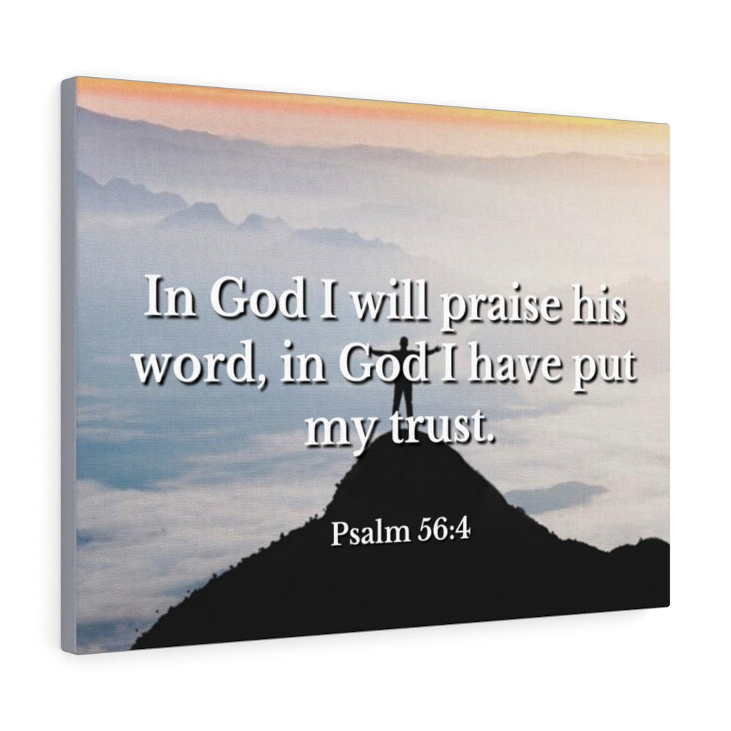 Scripture Walls Praise His Word Psalm 56:4 Bible Verse Canvas Christian Wall Art Ready to Hang Unframed-Express Your Love Gifts