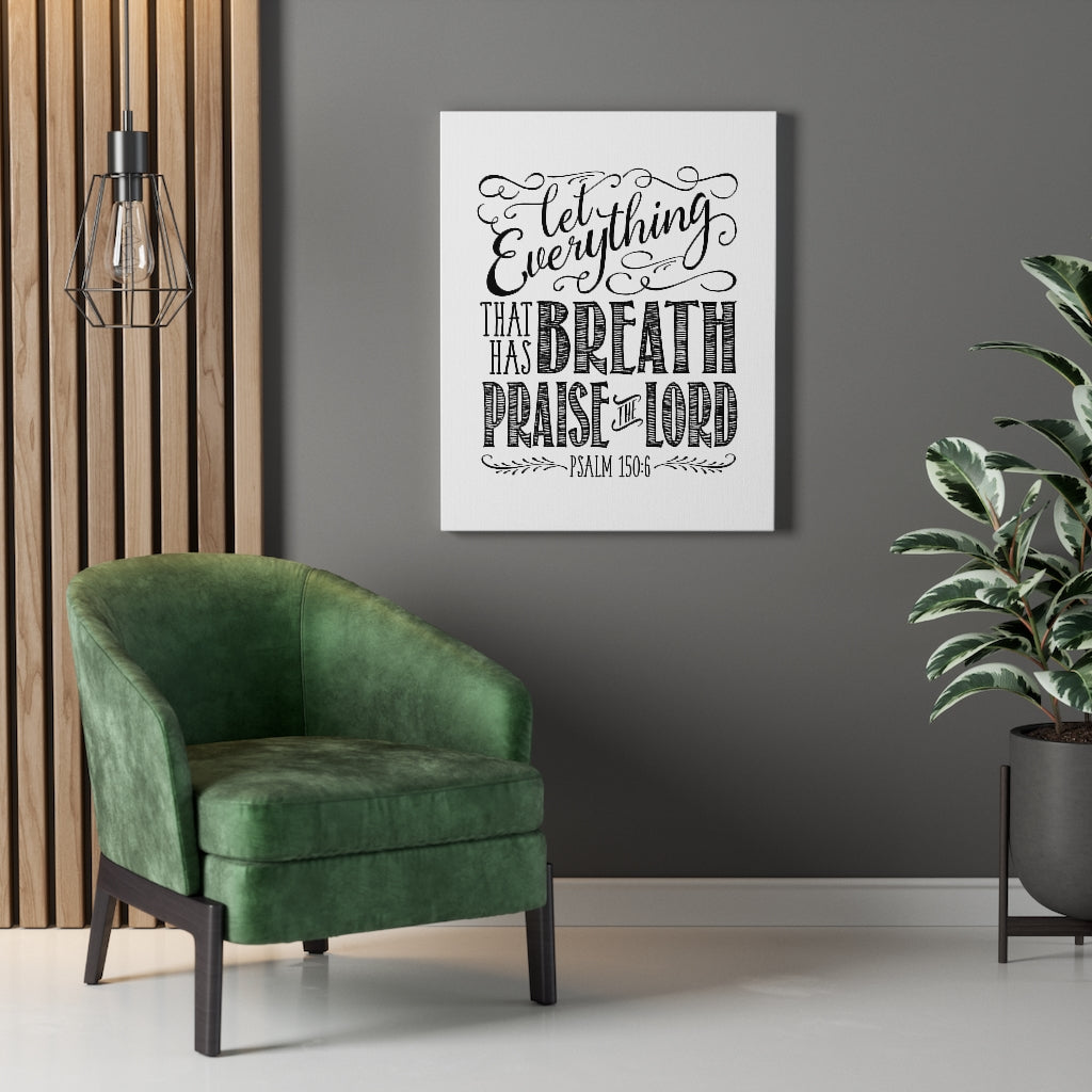 Scripture Walls Praise The Lord Pencil Psalm 150:6 Bible Verse Canvas Christian Wall Art Ready to Hang Unframed-Express Your Love Gifts