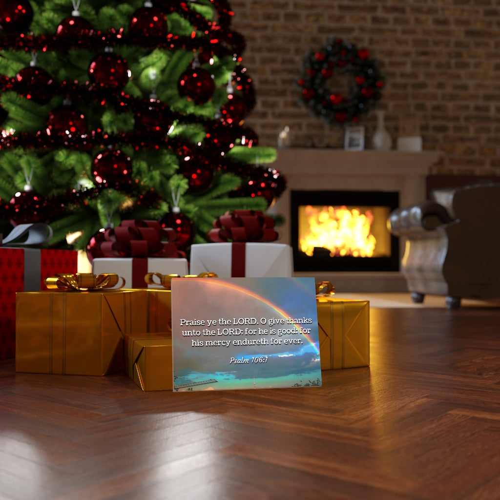 Scripture Walls Praise Ye Psalm 106:1 Bible Verse Canvas Christian Wall Art Ready to Hang Unframed-Express Your Love Gifts