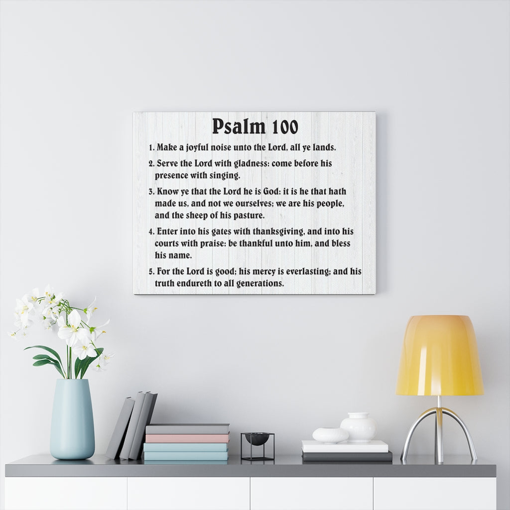 Scripture Walls Praising God Cheerfully Psalm 100 Bible Verse Canvas Christian Wall Art Ready to Hang Unframed-Express Your Love Gifts