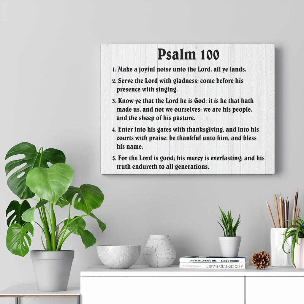 Scripture Walls Praising God Cheerfully Psalm 100 Bible Verse Canvas Christian Wall Art Ready to Hang Unframed-Express Your Love Gifts