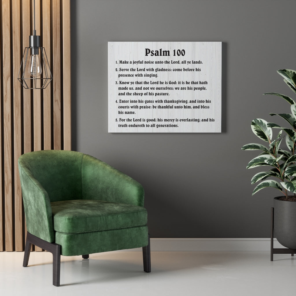 Scripture Walls Praising God Cheerfully Psalm 100 Bible Verse Canvas Christian Wall Art Ready to Hang Unframed-Express Your Love Gifts