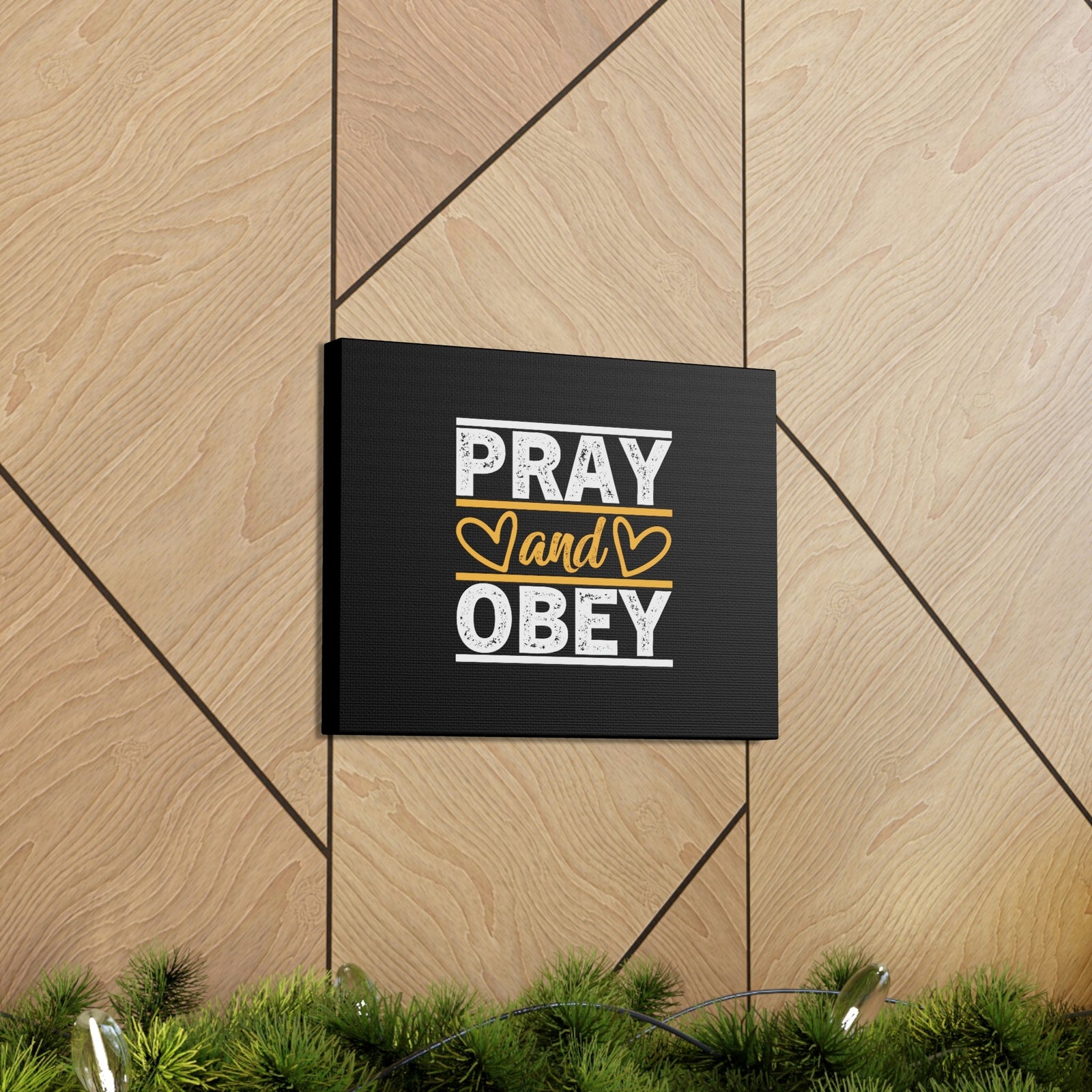 Scripture Walls Pray And Obey Acts 5:29 Hearts Christian Wall Art Bible Verse Print Ready to Hang Unframed-Express Your Love Gifts